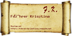 Führer Krisztina névjegykártya